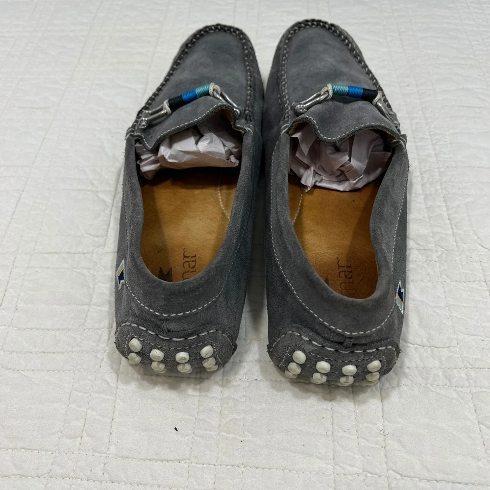 Riomar Mens Grey Suede Driving Loafers Bit Detail Size 11.5 45 Portugal
